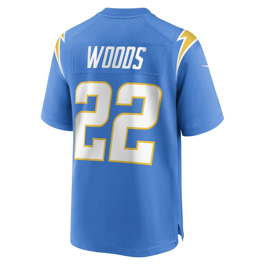 JT Woods 22 Los Angeles Chargers Team Game Men Jersey - Powder Blue JS7062 nicesnker - Image 3