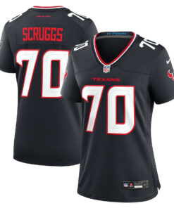 Juice Scruggs 70 Houston Texans Women's Team Game Jersey - Navy JS5433 nicesnker