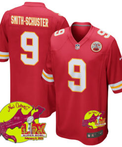 JuJu Smith-Schuster 9 Kansas City Chiefs Super Bowl LIX New Orleans Patch Game Men Jersey - Red JS5853 nicesnker
