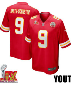 JuJu Smith-Schuster #9 Kansas City Chiefs Super Bowl LIX YOUTH Jersey - Red JS7628 nicesnker