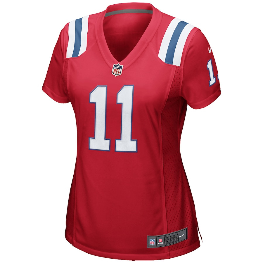 Julian Edelman 11 New England Patriots Womens Alternate Game Jersey - Red JS6207 nicesnker - Image 2