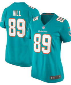 Julian Hill 89 Miami Dolphins Women's Game Jersey - Aqua JS4051 nicesnker