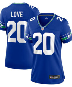 Julian Love 20 Seattle Seahawks Women's Throwback Player Game Jersey - Royal JS8225 nicesnker