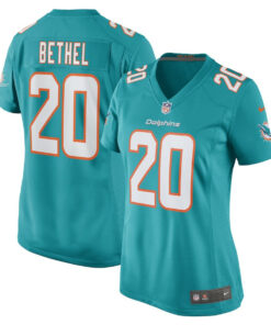 Justin Bethel 20 Miami Dolphins Women Game Jersey - Aqua JS2112 nicesnker