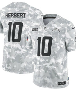 Justin Herbert 10 Los Angeles Chargers 2024 Salute to Service Limited Men Jersey - Arctic Camo JS8131 nicesnker