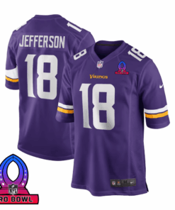 Justin Jefferson 18 Baltimore Ravens 2025 Pro Bowl Patch Game Men Jersey - Purple JS8914 nicesnker