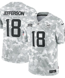 Justin Jefferson 18 Minnesota Vikings 2024 Salute to Service Limited Men Jersey - Arctic Camo JS8810 nicesnker