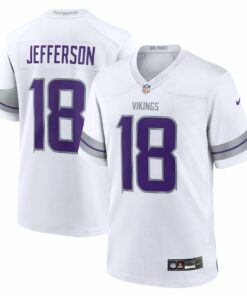 Justin Jefferson 18 Minnesota Vikings Alternate Game Player Men Jersey - White JS7674 nicesnker