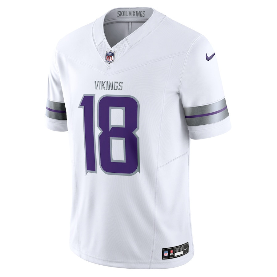 Justin Jefferson 18 Minnesota Vikings Alternate Vapor F.U.S.E. Limited Men Jersey - White JS3892 nicesnker - Image 2