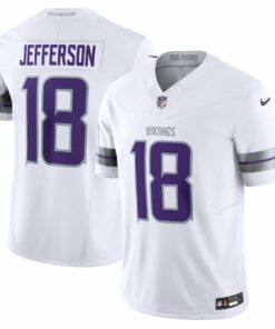 Justin Jefferson 18 Minnesota Vikings Alternate Vapor F.U.S.E. Limited Men Jersey - White JS3892 nicesnker