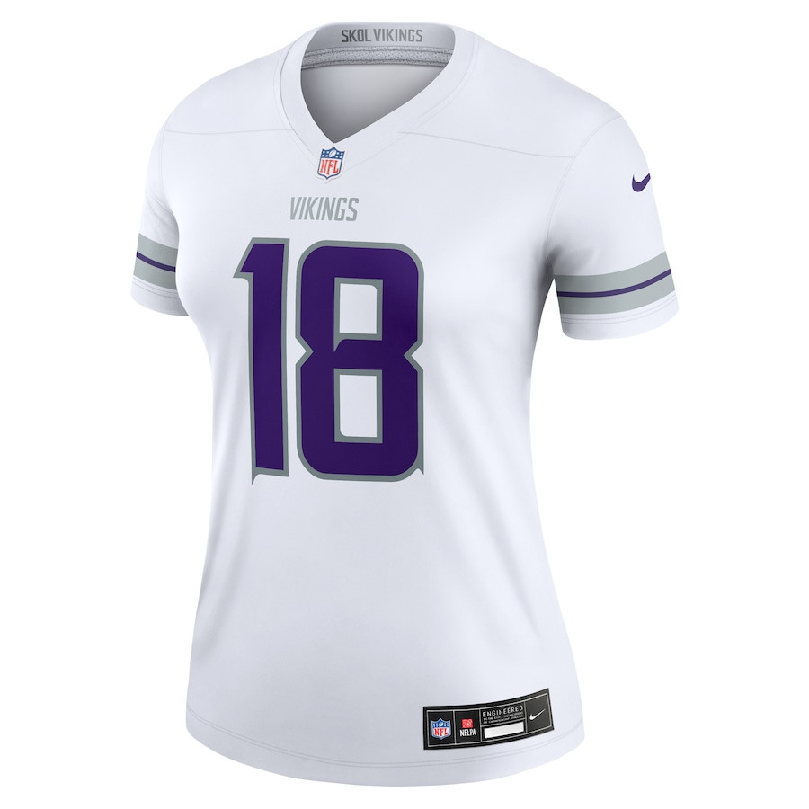 Justin Jefferson 18 Minnesota Vikings Women's Alternate Legend Jersey - White JS6889 nicesnker - Image 2