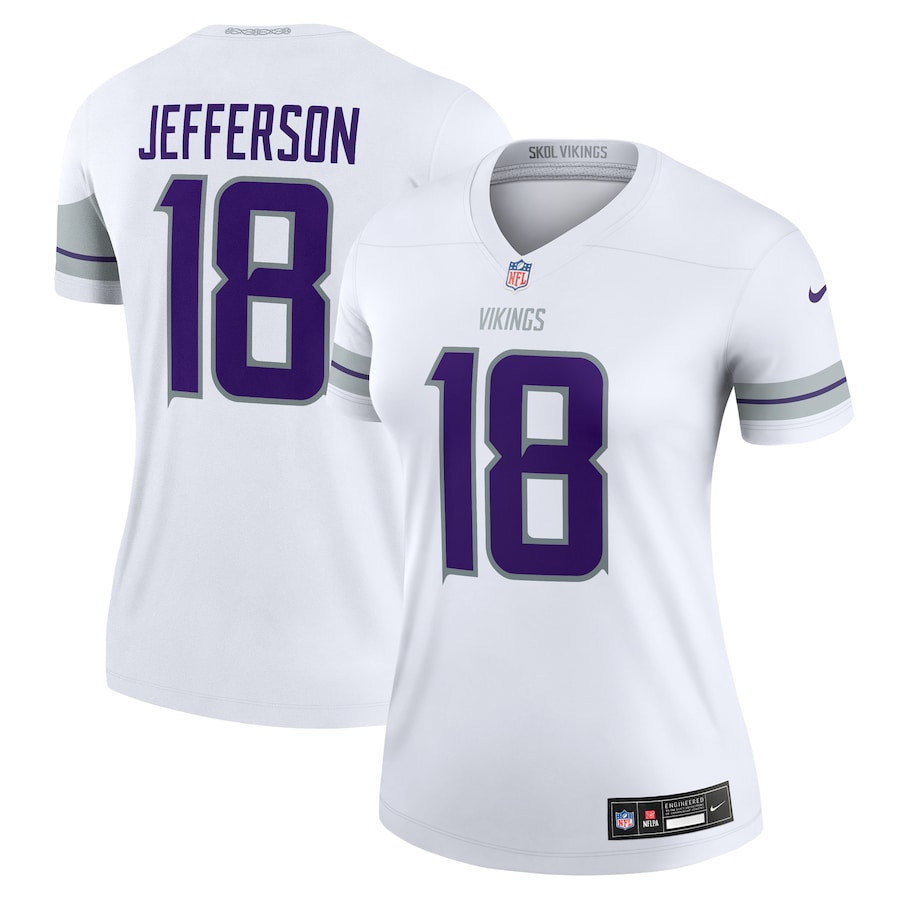 Justin Jefferson 18 Minnesota Vikings Women's Alternate Legend Jersey - White JS6889 nicesnker