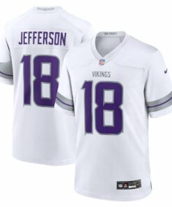 Justin Jefferson 18 Minnesota Vikings YOUTH Alternate Game Player Jersey - White JS7015 nicesnker