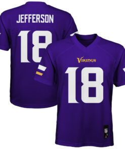 Justin Jefferson 18 Minnesota Vikings YOUTH Game Jersey - Purple JS6702 nicesnker