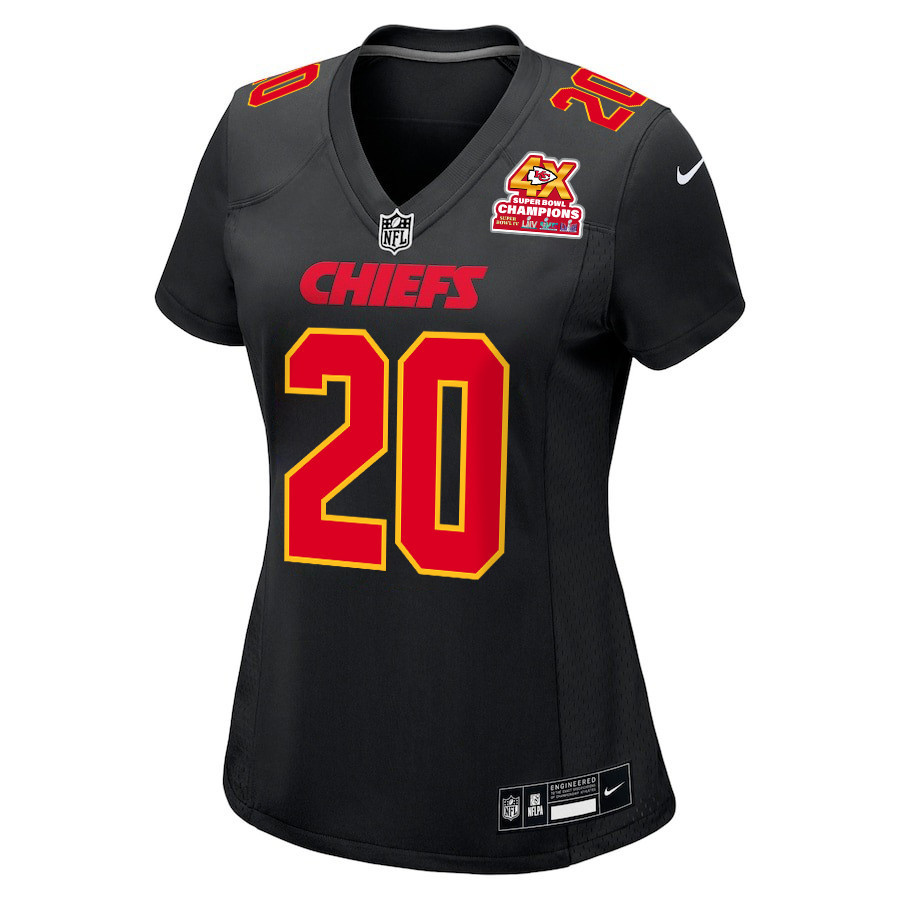 Justin Reid 20 Kansas City Chiefs Super Bowl LVIII Champions 4X Fashion Game Women Jersey - Carbon Black JS1727 nicesnker - Image 2