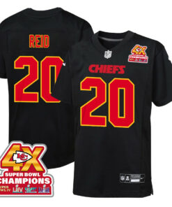 Justin Reid 20 Kansas City Chiefs Super Bowl LVIII Champions 4X Fashion Game YOUTH Jersey - Carbon Black JS9228 nicesnker
