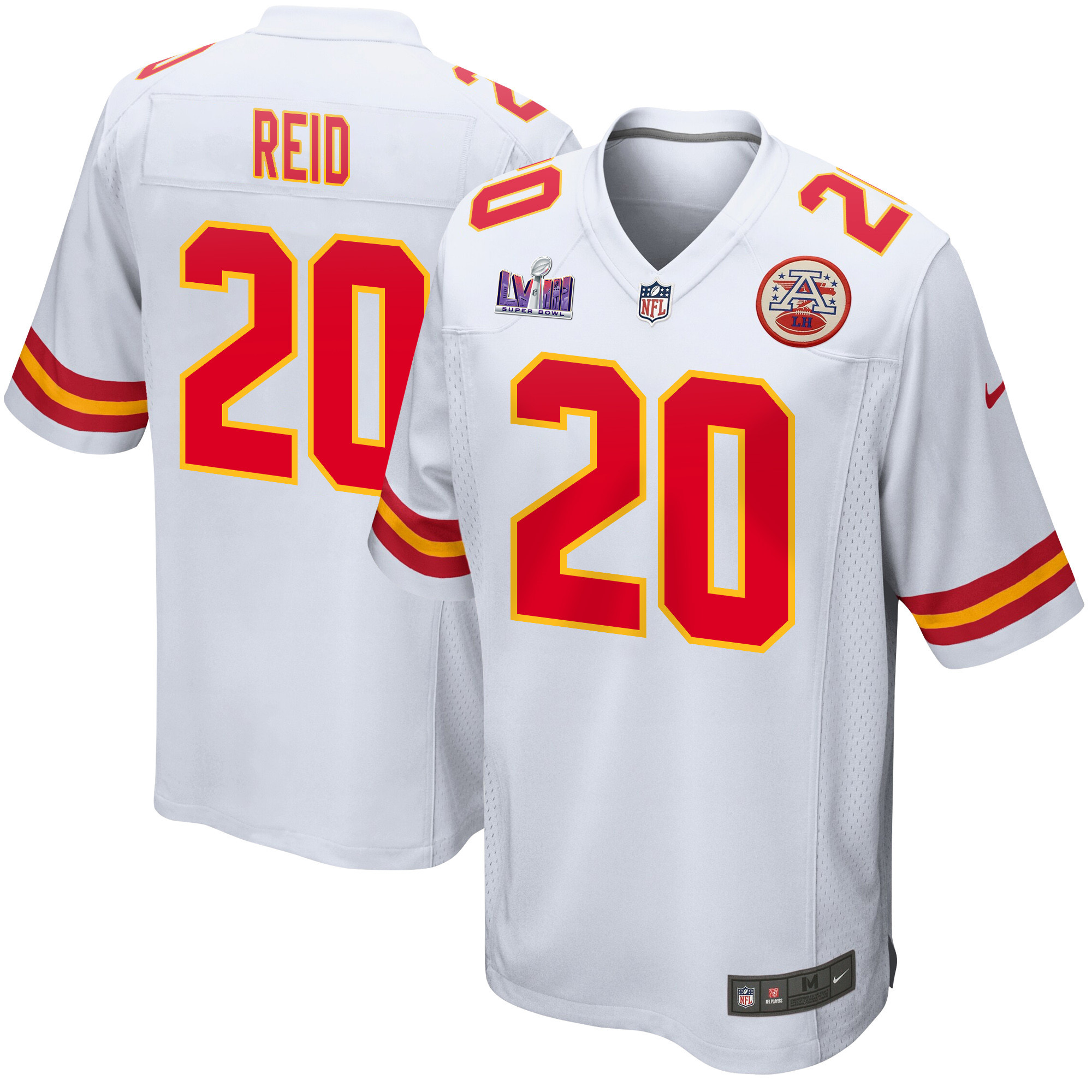 Justin Reid 20 Kansas City Chiefs Super Bowl LVIII Patch Game Men Jersey - White JS6045 nicesnker