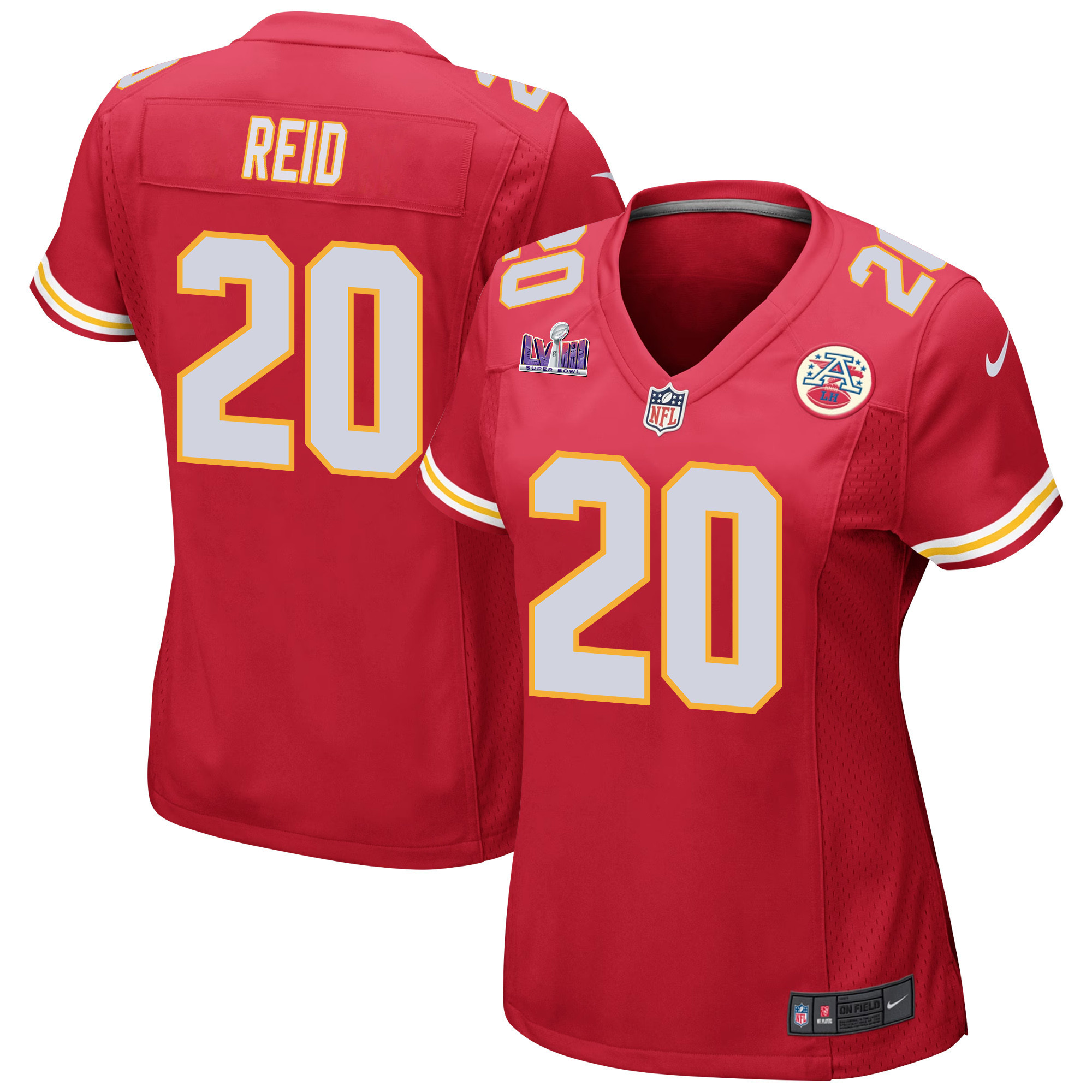 Justin Reid 20 Kansas City Chiefs Super Bowl LVIII Patch Game Women Jersey - Red JS9996 nicesnker