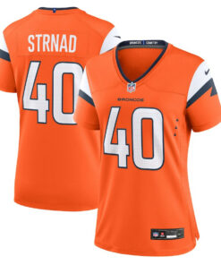 Justin Strnad 40 Denver Broncos Women Team Game Jersey - Orange JS8020 nicesnker