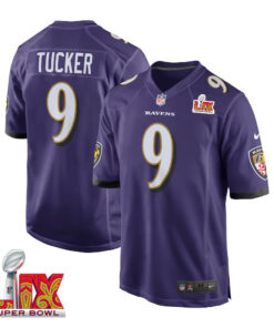 Justin Tucker #9 Baltimore Ravens Super Bowl LIX Jersey - Men's - Purple JS8963 nicesnker
