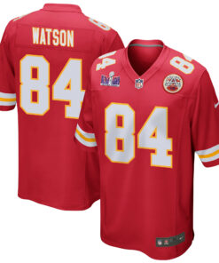 Justin Watson 84 Kansas City Chiefs Super Bowl LVIII Patch Game Men Jersey - Red JS9587 nicesnker