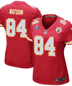 Justin Watson 84 Kansas City Chiefs Super Bowl LVIII Patch Game Women Jersey - Red JS9854 nicesnker