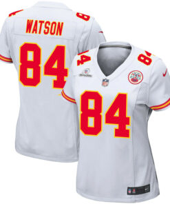 Justin Watson 84 Kansas City Chiefs Super Bowl LVIII Patch Game Women Jersey - White JS4042 nicesnker