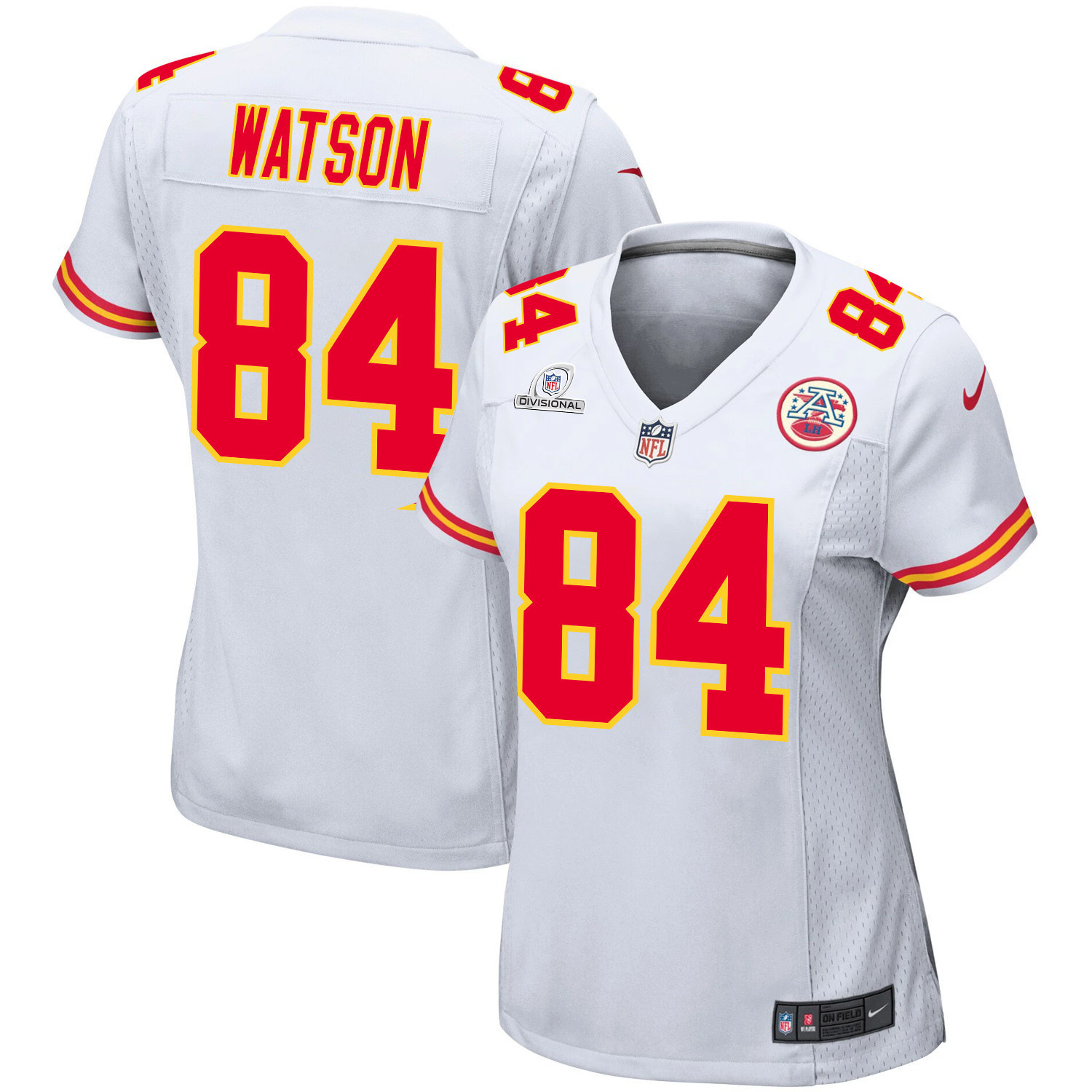 Justin Watson 84 Kansas City Chiefs Super Bowl LVIII Patch Game Women Jersey - White JS4042 nicesnker