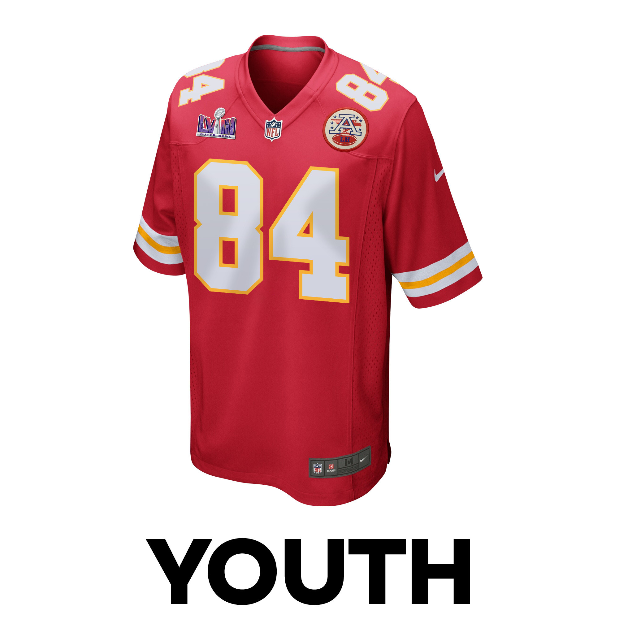 Justin Watson 84 Kansas City Chiefs Super Bowl LVIII Patch Game YOUTH Jersey - Red JS8196 nicesnker - Image 2