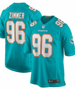 Justin Zimmer 96 Miami Dolphins Men Home Game Jersey - Aqua JS1785 nicesnker