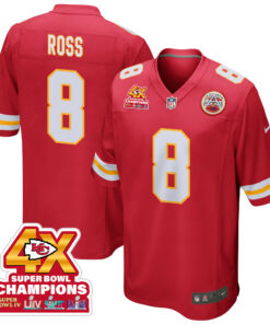 Justyn Ross 8 Kansas City Chiefs Super Bowl LVIII Champions 4X Game Men Jersey - Red JS4851 nicesnker