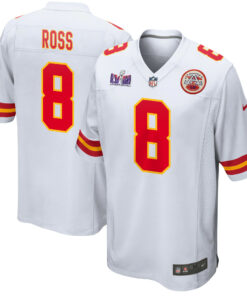 Justyn Ross 8 Kansas City Chiefs Super Bowl LVIII Patch Game Men Jersey - White JS5745 nicesnker