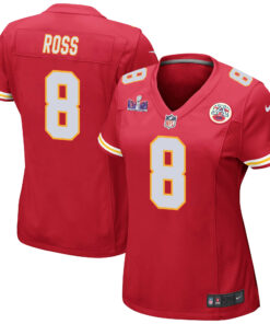 Justyn Ross 8 Kansas City Chiefs Super Bowl LVIII Patch Game Women Jersey - Red JS8352 nicesnker