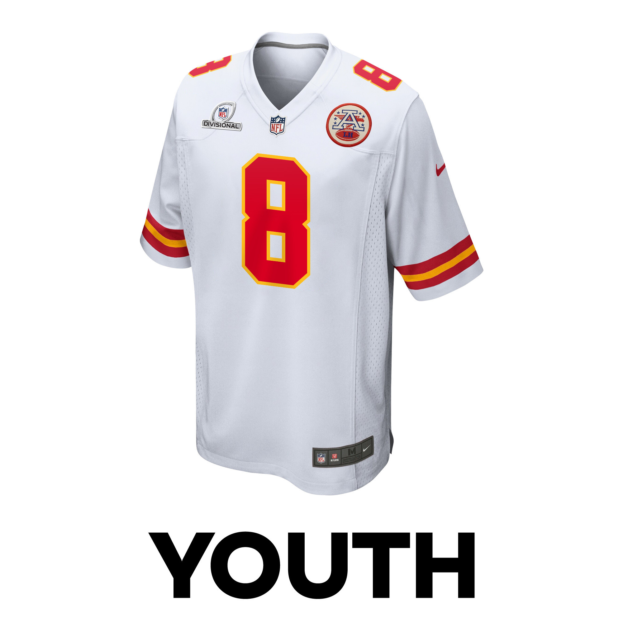 Justyn Ross 8 Kansas City Chiefs Super Bowl LVIII Patch Game YOUTH Jersey - White JS1610 nicesnker - Image 2