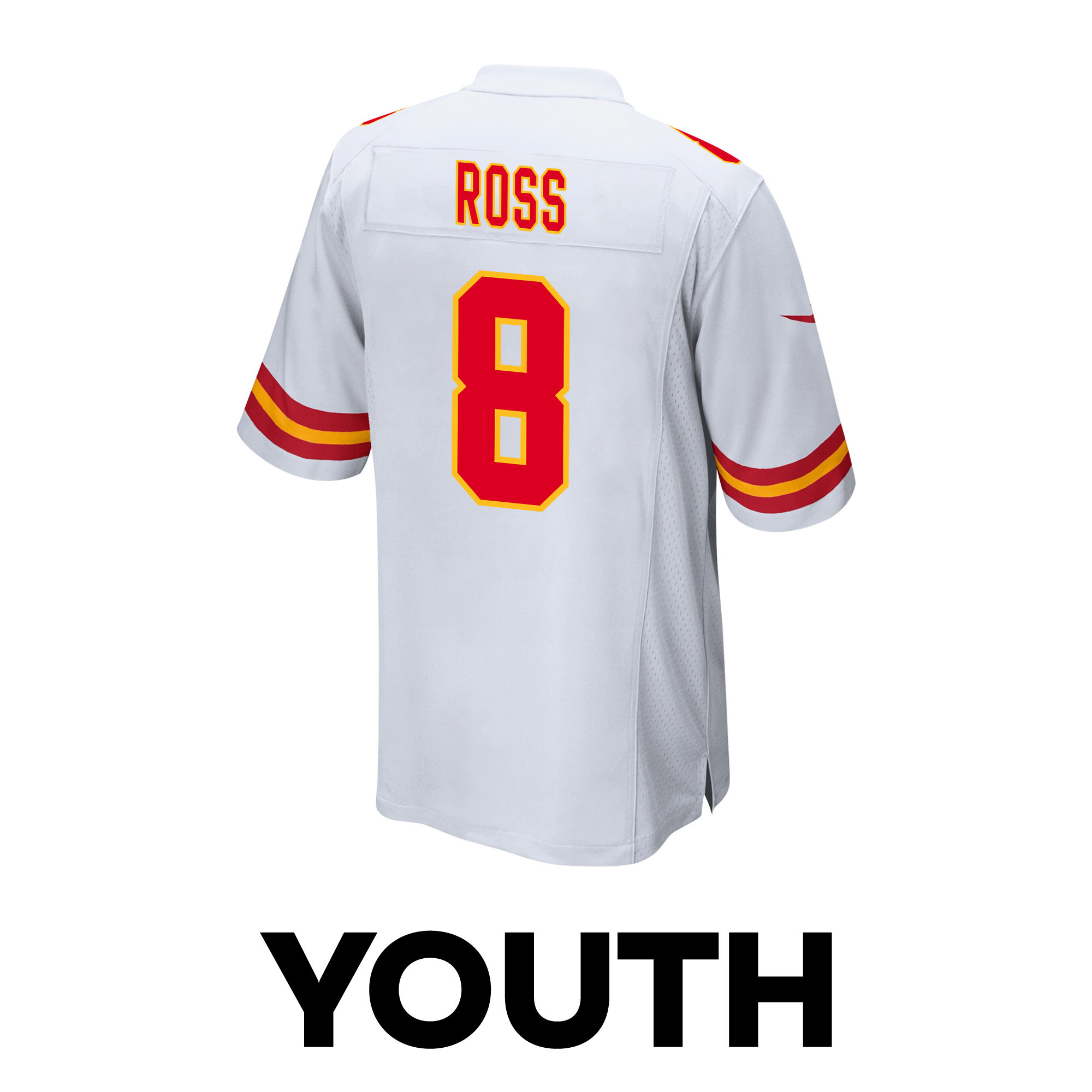 Justyn Ross 8 Kansas City Chiefs Super Bowl LVIII Patch Game YOUTH Jersey - White JS1610 nicesnker - Image 3