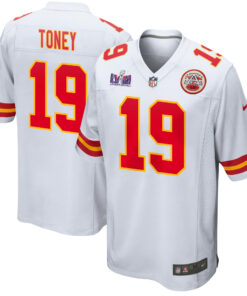 Kadarius Toney 19 Kansas City Chiefs Super Bowl LVIII Patch Game Men Jersey - White JS1861 nicesnker