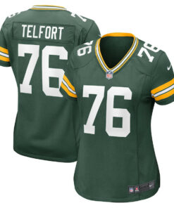 Kadeem Telfort 76 Green Bay Packers Women's Game Jersey - Green JS7030 nicesnker