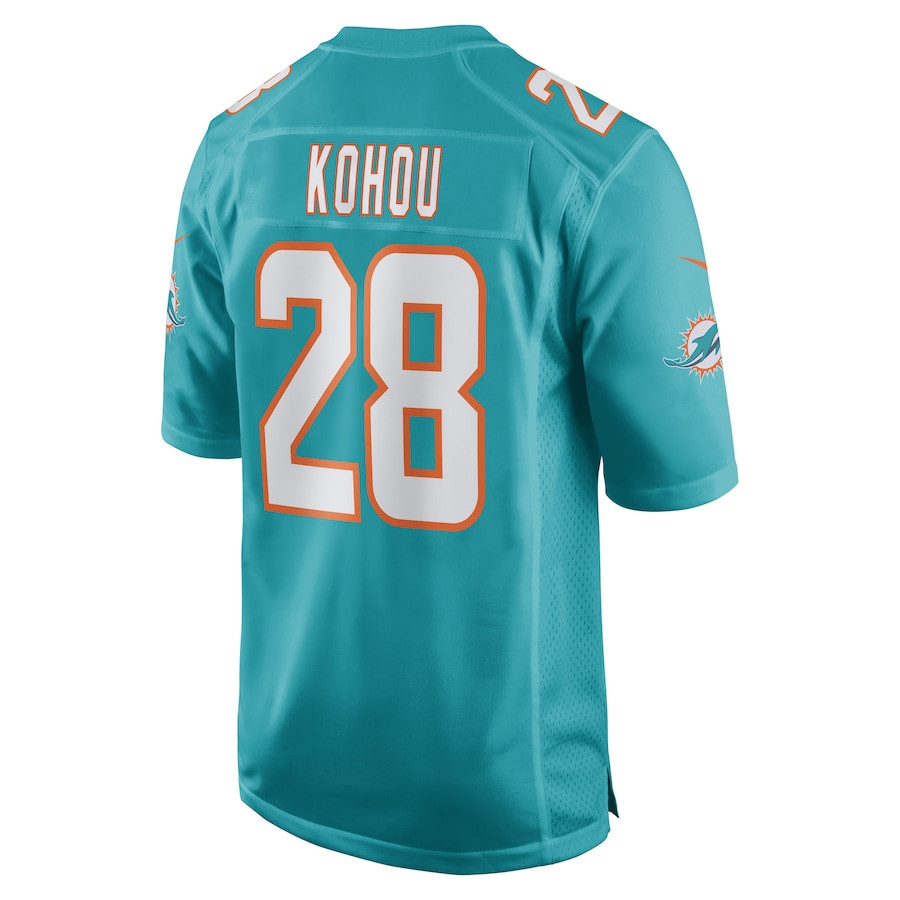 Kader Kohou 28 Miami Dolphins Men Game Jersey - Aqua JS6780 nicesnker - Image 3