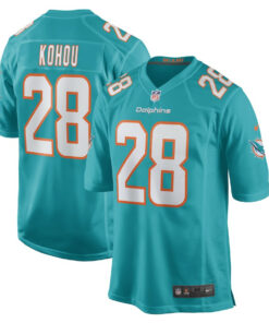Kader Kohou 28 Miami Dolphins Men Game Jersey - Aqua JS6780 nicesnker