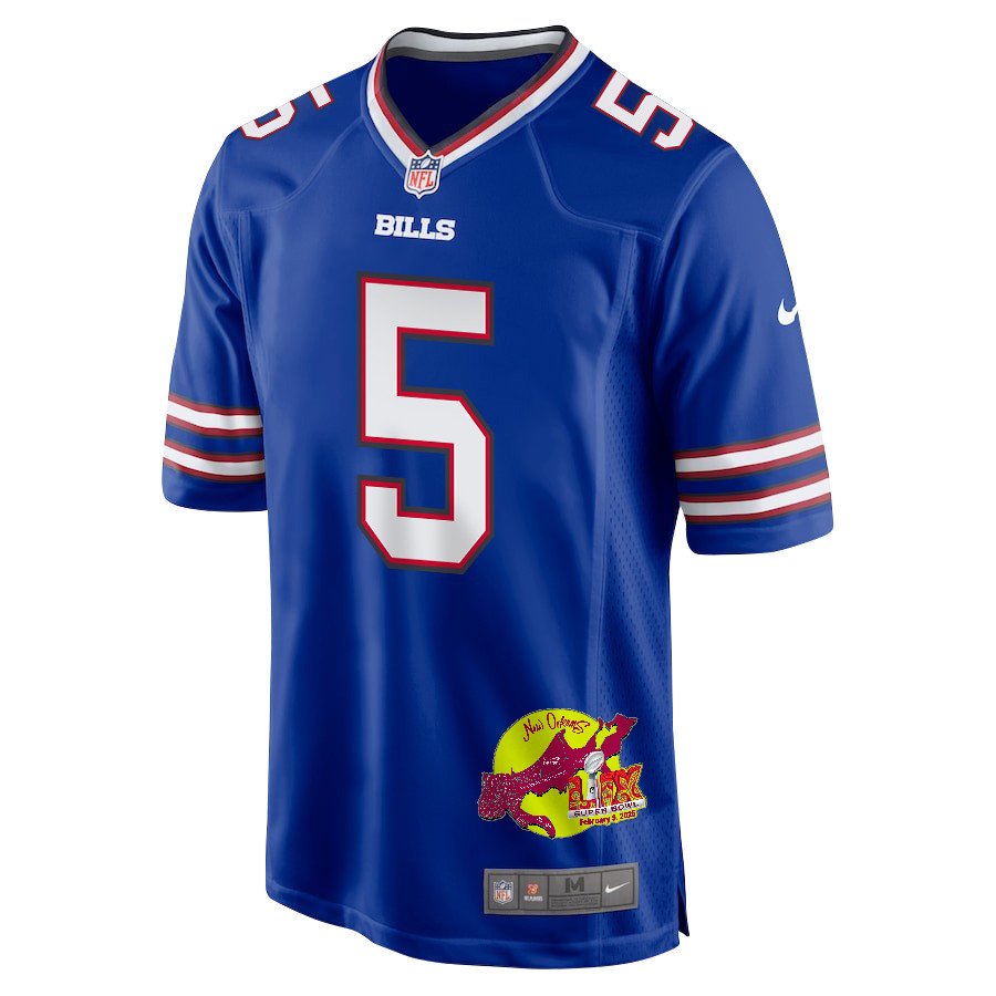Kaiir Elam 5 Buffalo Bills Super Bowl LIX New Orleans Patch Game Men Jersey - Royal JS6608 nicesnker - Image 3
