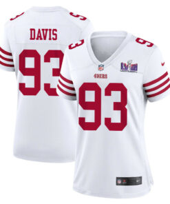 Kalia Davis 93 San Francisco 49ers Super Bowl LVIII Patch Game Women Jersey - White JS8084 nicesnker