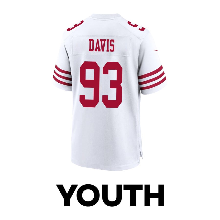 Kalia Davis 93 San Francisco 49ers Super Bowl LVIII Patch Game YOUTH Jersey - White JS7444 nicesnker - Image 3