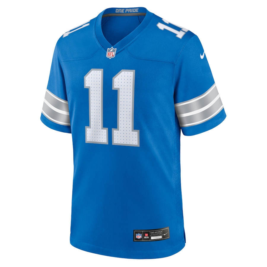 Kalif Raymond 11 Detroit Lions Team Game Men Jersey - Blue JS4264 nicesnker - Image 2