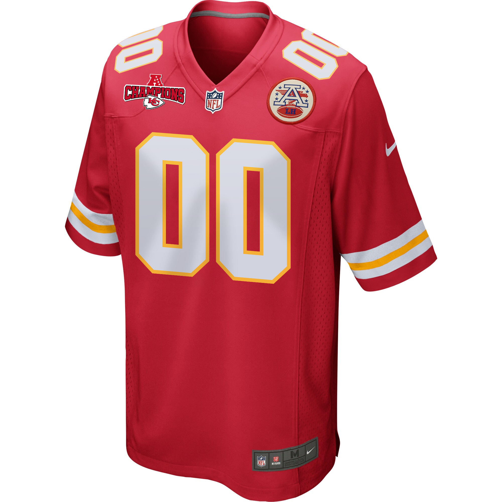Kansas City Chiefs AFC Champions Patch Game Men Custom Jersey - Red JS3480 nicesnker - Image 2