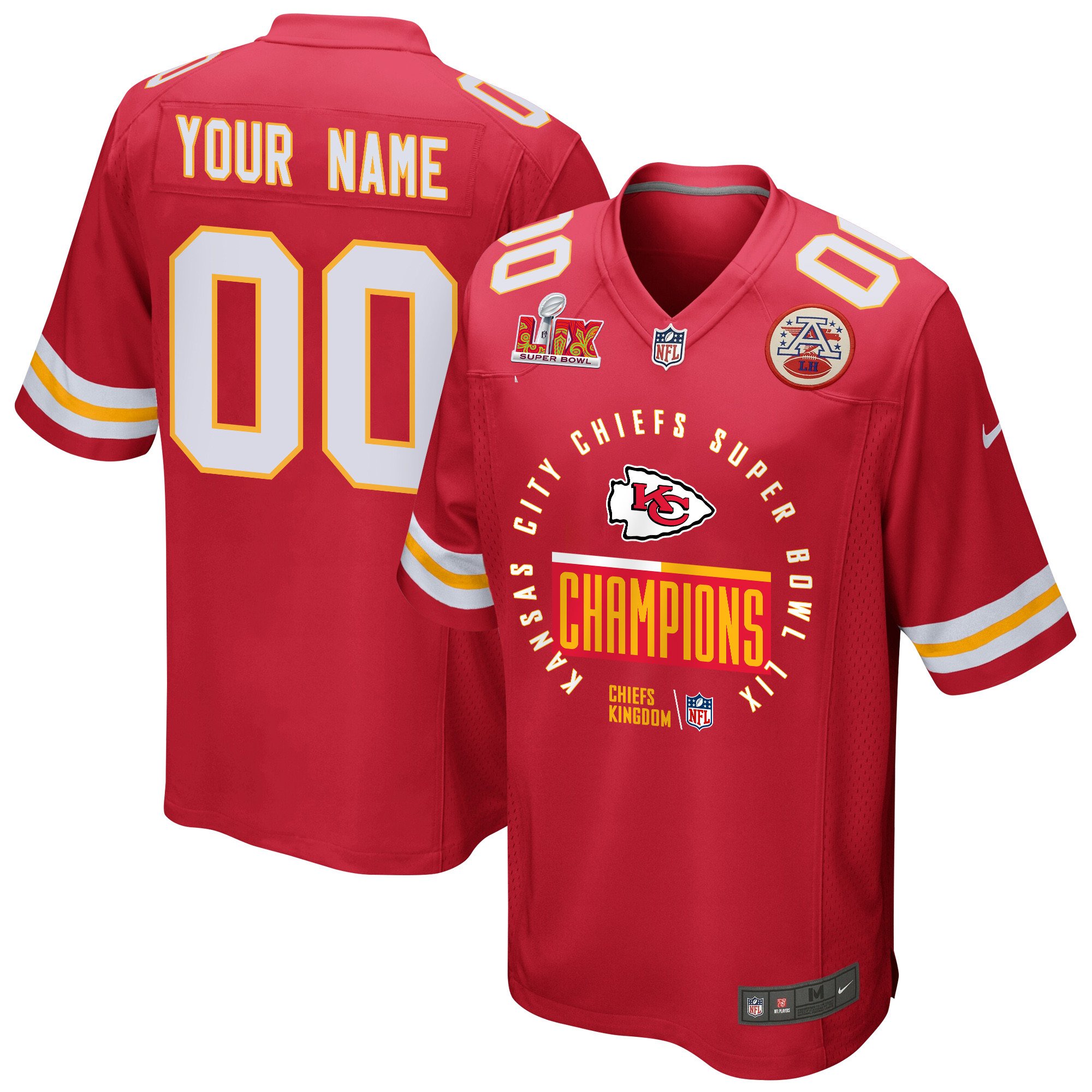 Kansas City Chiefs Super Bowl LIX Champions Game Men Custom Jersey - Red JS5784 nicesnker