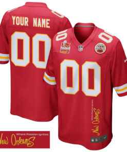 Kansas City Chiefs Super Bowl LIX Champions Patch 'New Orleans - Where Passion Ignites' EMBROIDERED Game Men Custom Jersey - Red JS8552 nicesnker