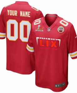 Kansas City Chiefs Super Bowl LIX Champions Simple Style Game Men Custom Jersey - Red JS9210 nicesnker