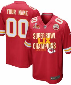 Kansas City Chiefs Super Bowl LIX Champions V5 Game Men Custom Jersey - Red JS4931 nicesnker