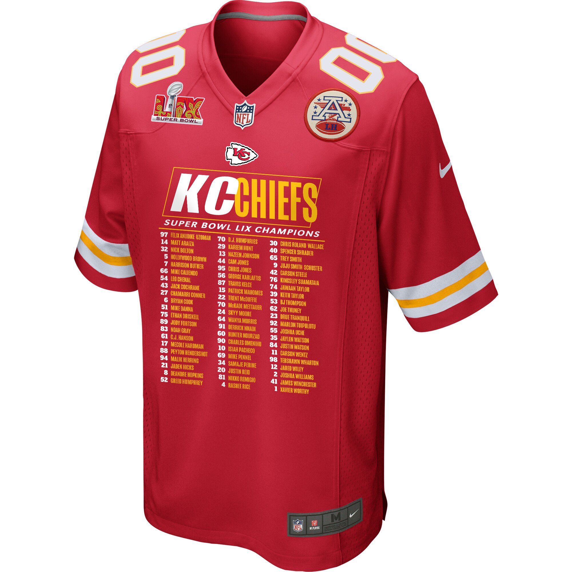 Kansas City Chiefs Super Bowl LIX Chiefs Roster Game Men Jersey - Red JS1253 nicesnker - Image 2