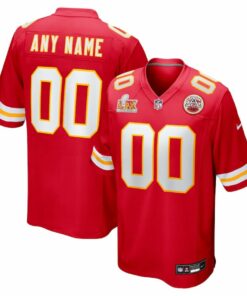 Kansas City Chiefs Super Bowl LIX Custom Men Game Jersey - Red JS4326 nicesnker